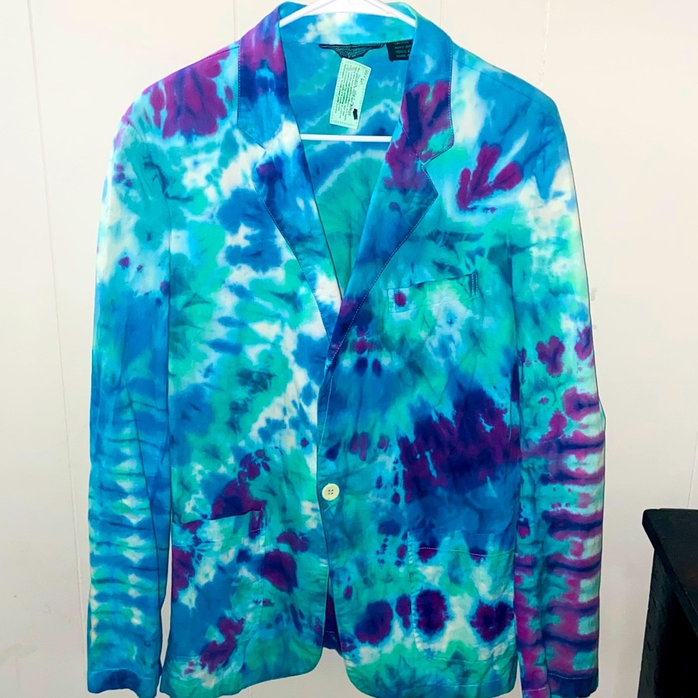 NWT Brahma India Garments NY 100% cotton UNISEX Tie Dye blazer/jacket💜